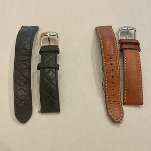 Michele 18mm leather watch bands